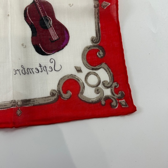 Dior Multicolor Silk Scarf with Red Border - Picture 3 of 7